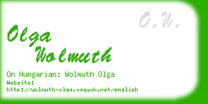 olga wolmuth business card